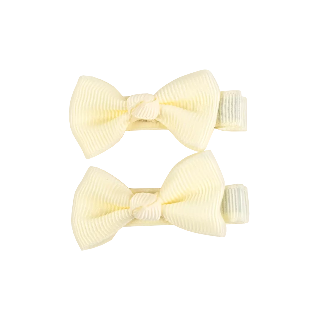 Busy Lizzie - Hair Clips - Mini Bows - Offwhite