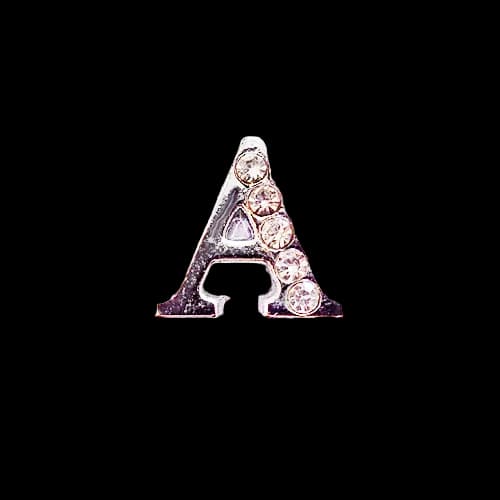 Letter charm - Rhinestones - A